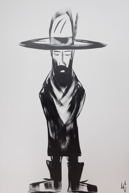 Man in Hat Standing 057