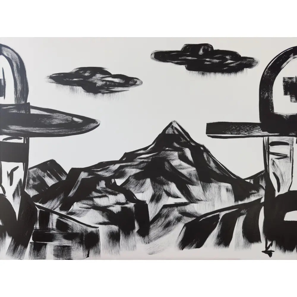 Cowboy Landscape - Center Painting (Triptych)