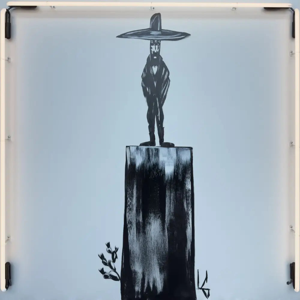 Man in Hat Standing 42 Neon