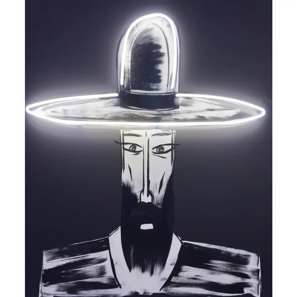 Neon Man in Hat