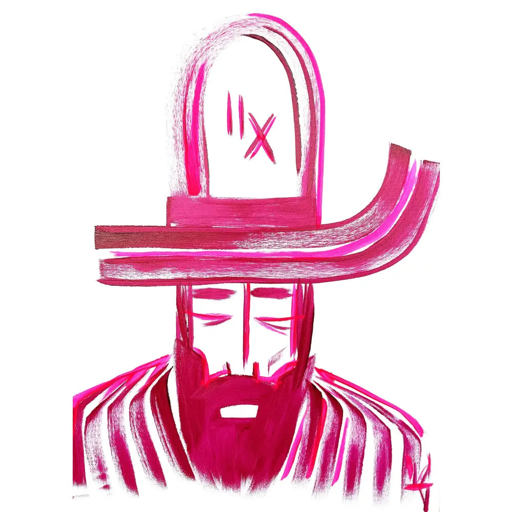 Pink Man in Hat 015 Print - Prints