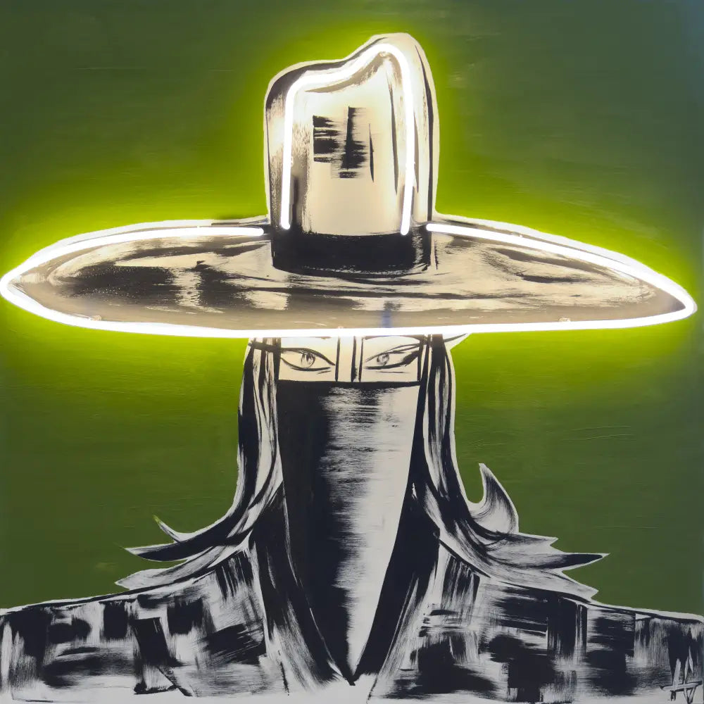 Woman in Hat 039 Neon