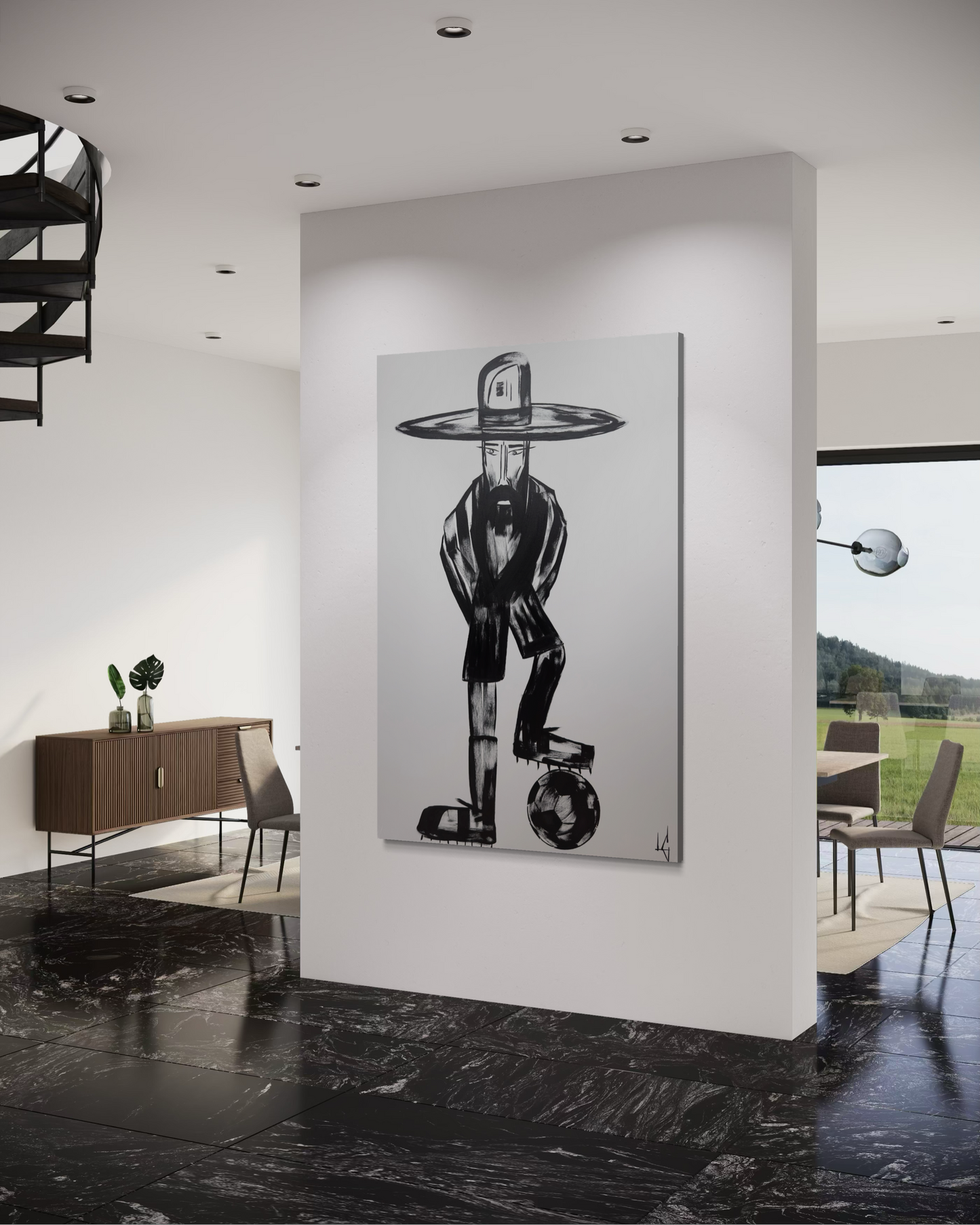 Man in Hat Standing 054