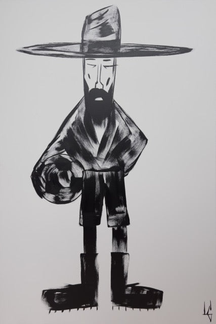 Man in Hat Standing 055