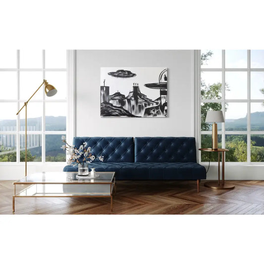 Cowboy Landscape - Left Painting (Triptych)