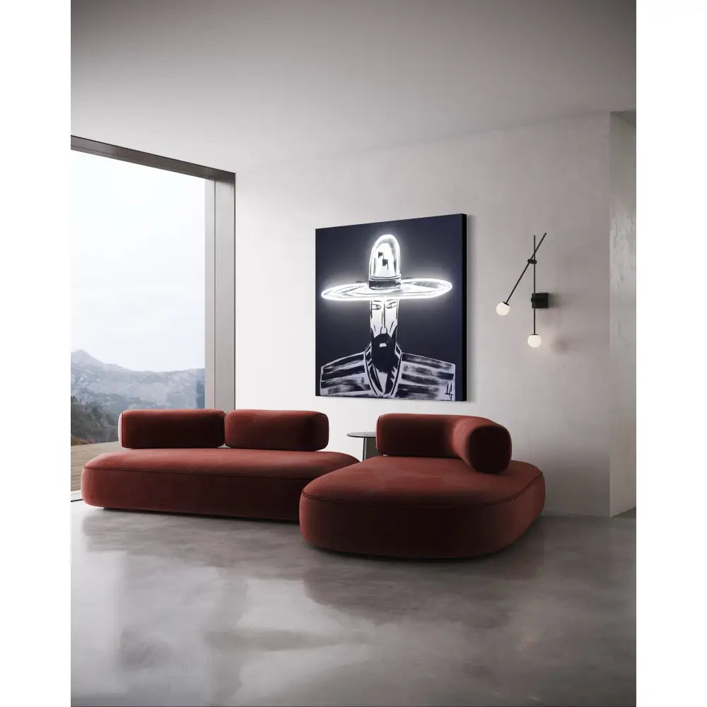 Man in Hat 1083 Neon Cowboy