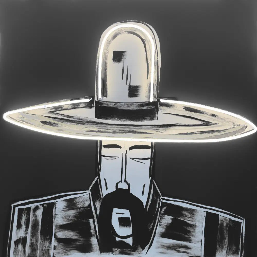 Man in Hat 1084 Neon Cowboy