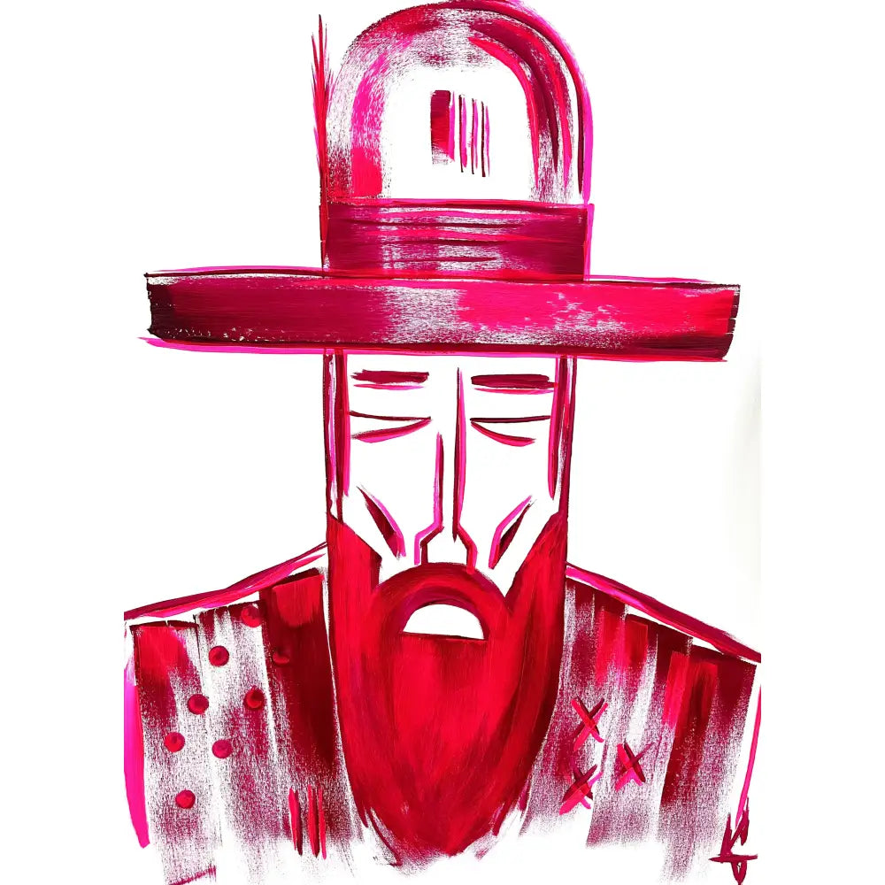 Pink Man in Hat 001 Print - Prints