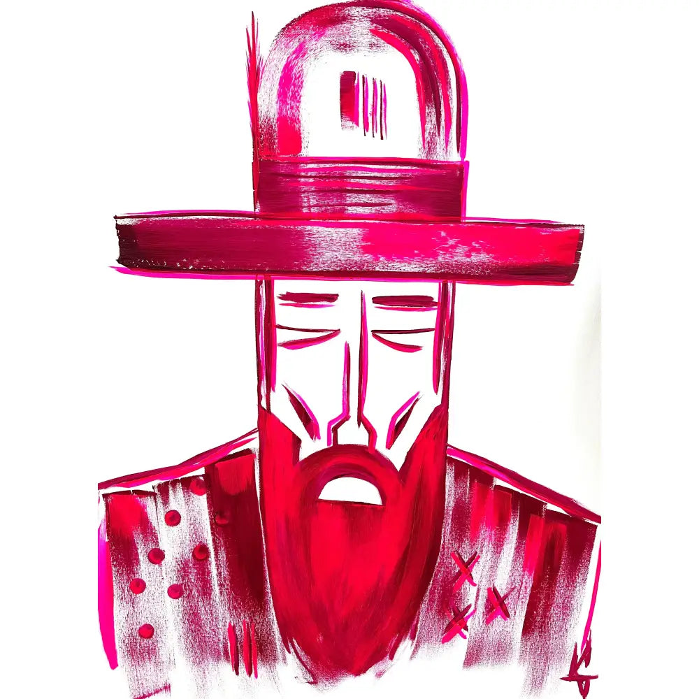 Pink Man in Hat 001 - Sold Work