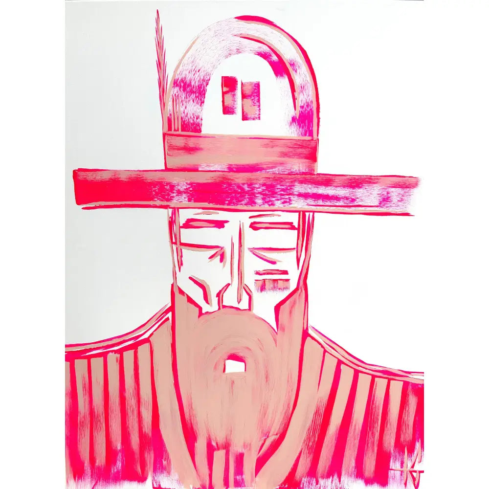 Pink Man in Hat 008 - Sold Work