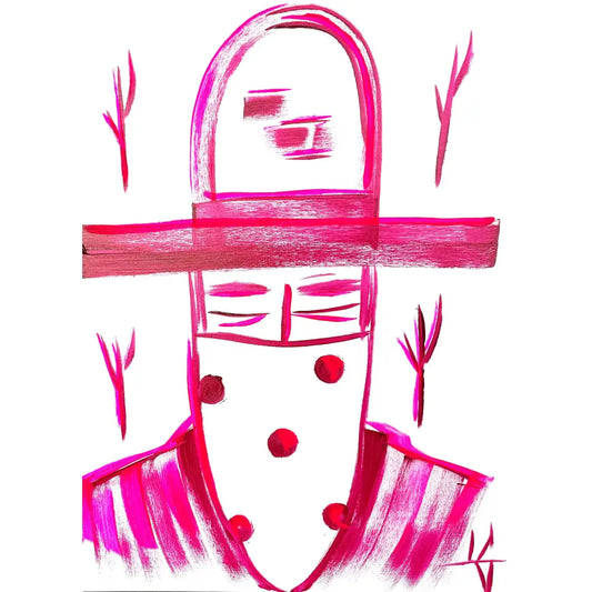 Pink Man in Hat 010 - Sold Work