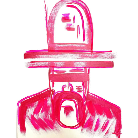 Pink Man in Hat 012 - Sold Work