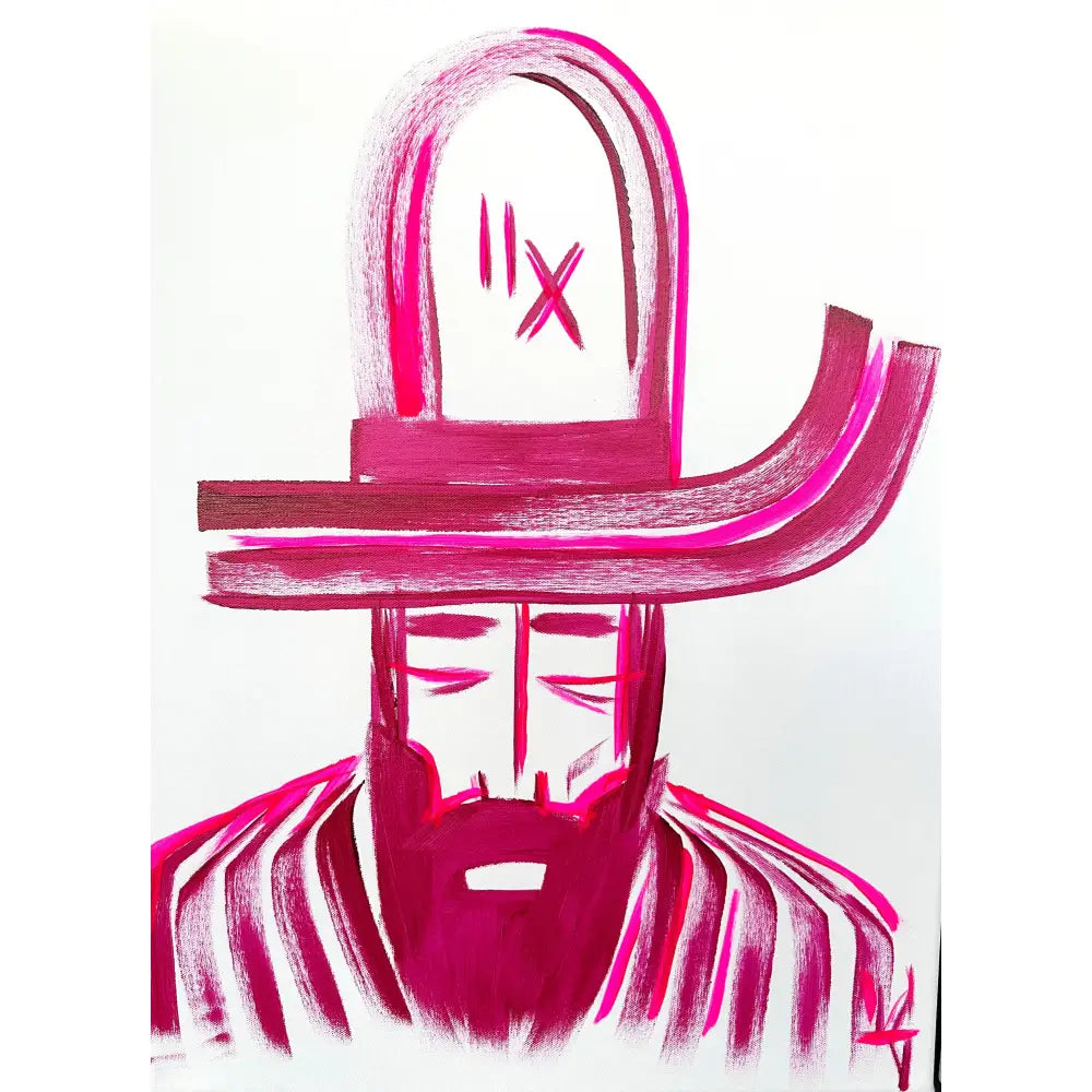 Pink Man in Hat 015 - Sold Work