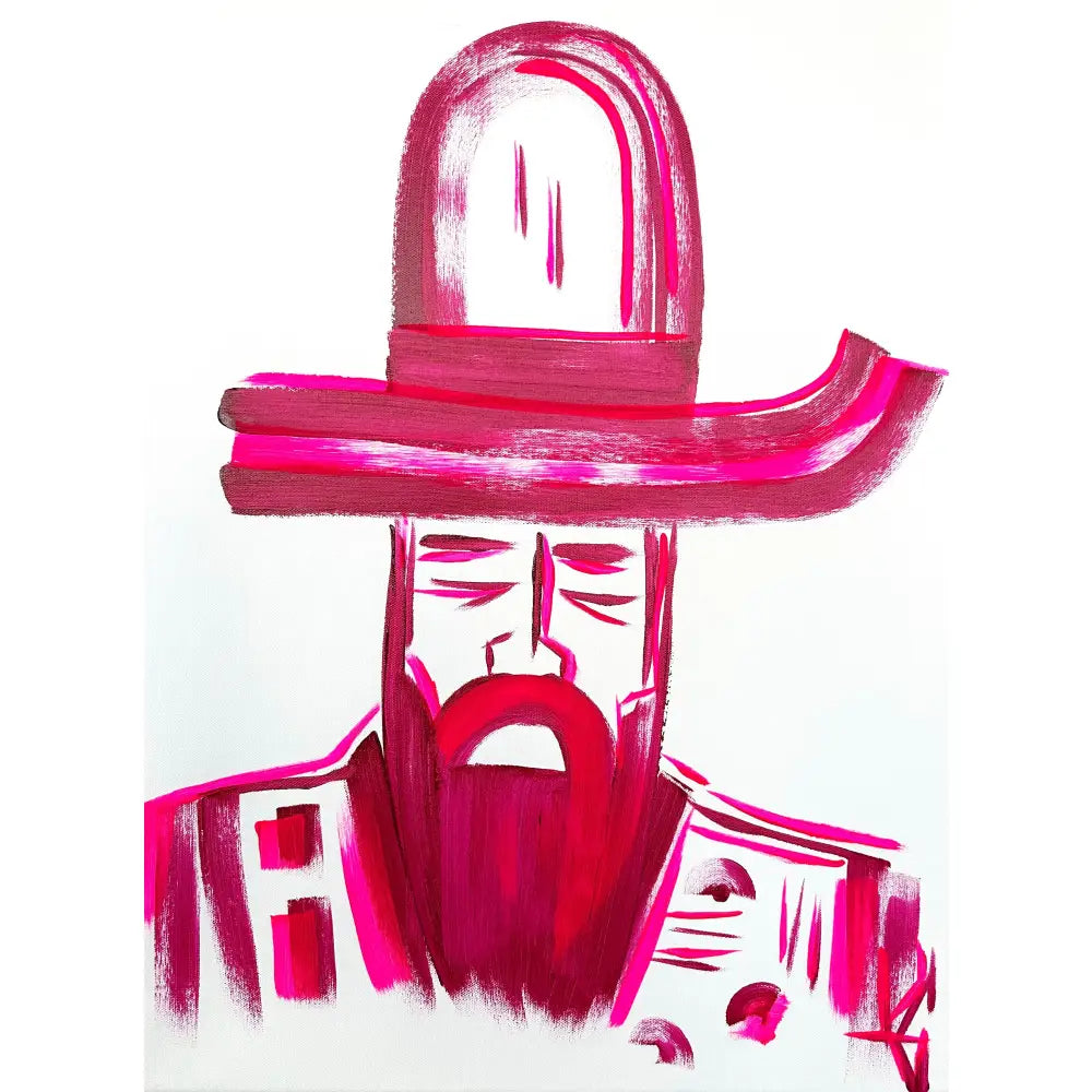 Pink Man in Hat 016 - Sold Work