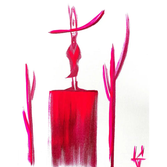 Pink Man Standing 013 - Sold Work